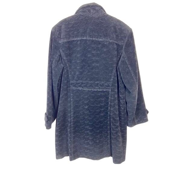 Coat Scalloped Texture Chunky and Funky Black Winter Warm Secretary Chic Vintage - Picture 4 of 16